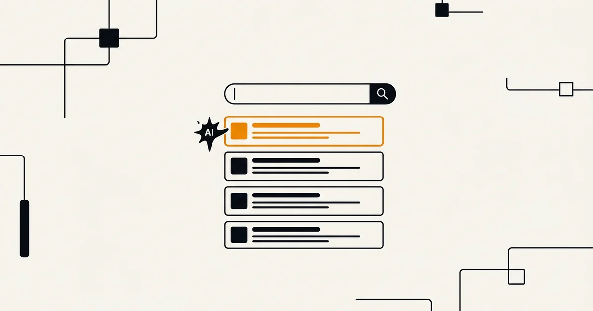 Illustratie: een AI helpt een zoekresultaat naar de eerste positie