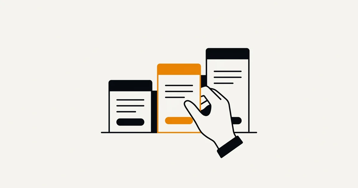Illustratie: een hand kiest een van drie abonnementsvormen